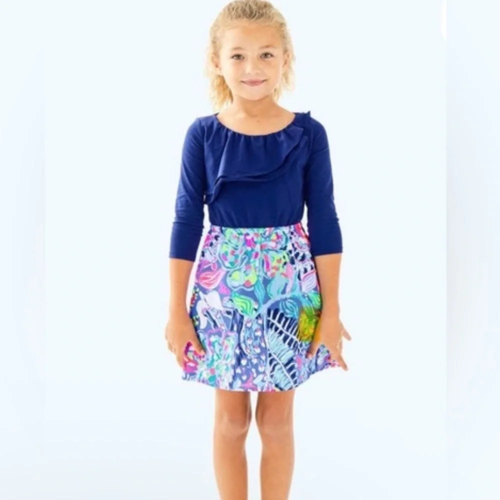 Lilly Pulitzer girls hazel dress in multi fantasy Garden size large NWT